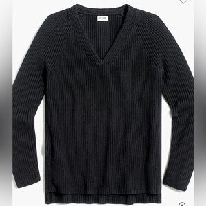 J. Crew Cotton V-neck tunic sweater